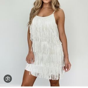 White Fringe Fiesta Dress Lane 201